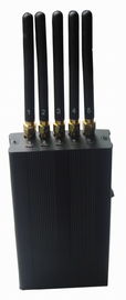 WIFI GPS Portable Cell Phone Jammer EST-808KG With Five Antenna , Black