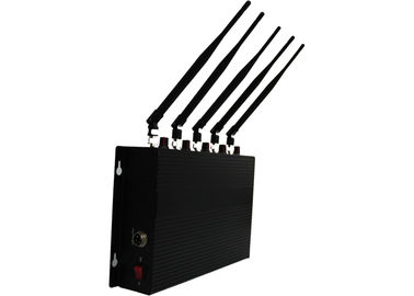 6W Black Remote Control Jammer , GSM / CDMA / 3G Power Adjustable Blocker