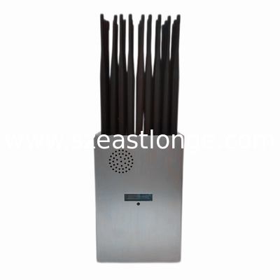 Telefone móvel de freqüência total WIFI GPS UHF VHF 12000mAh 27W Jammer de sinal portátil